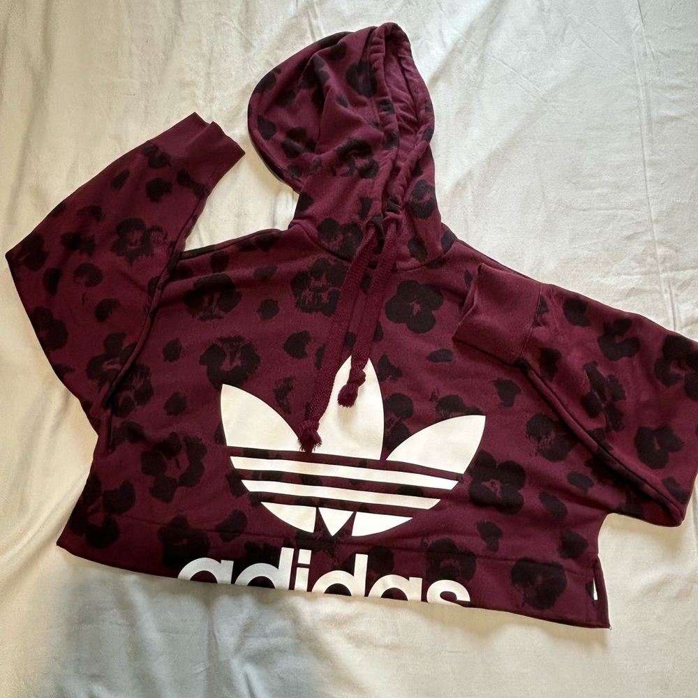 Adidas Purple cropped Hoodie
